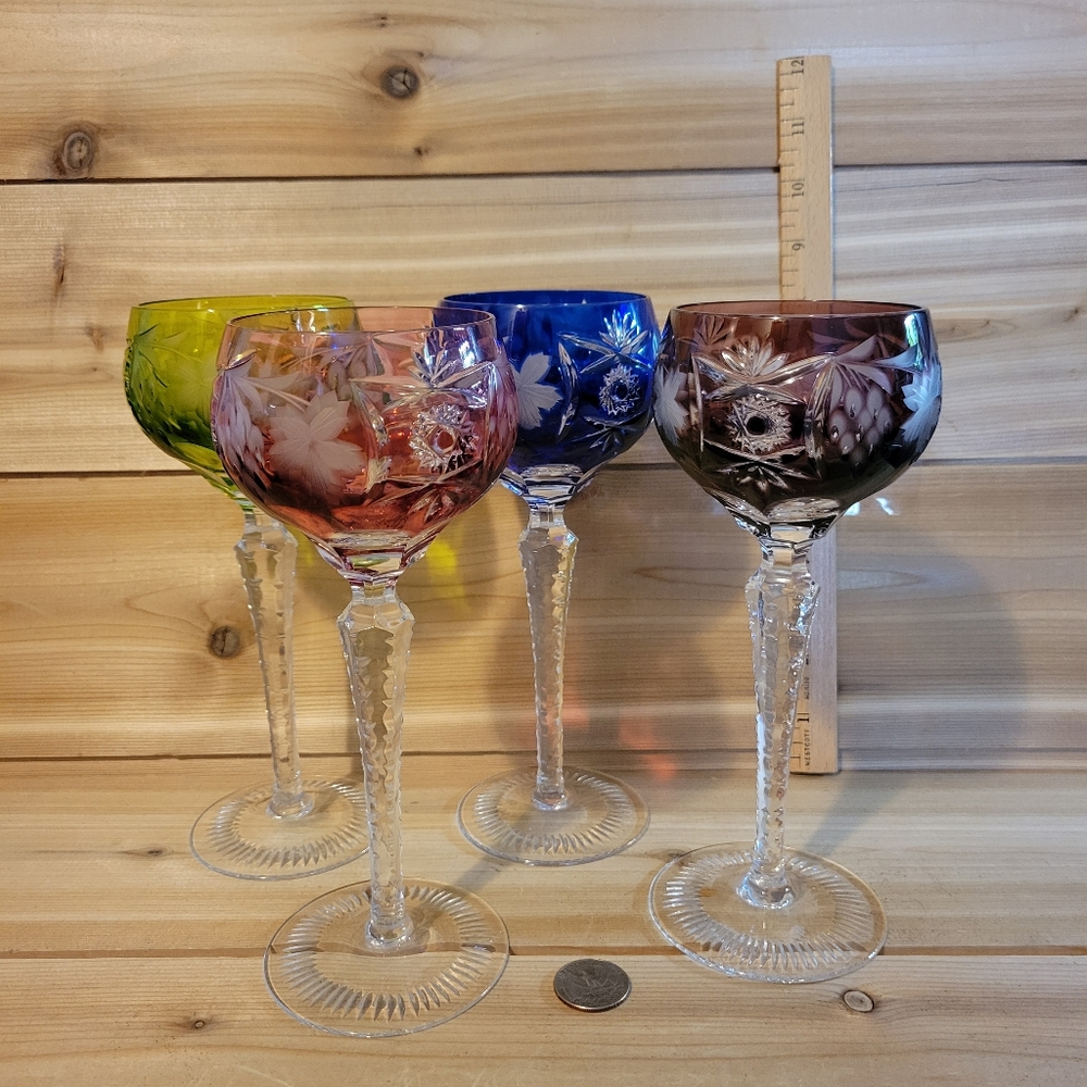 Vintage Colored Crystal Stemware